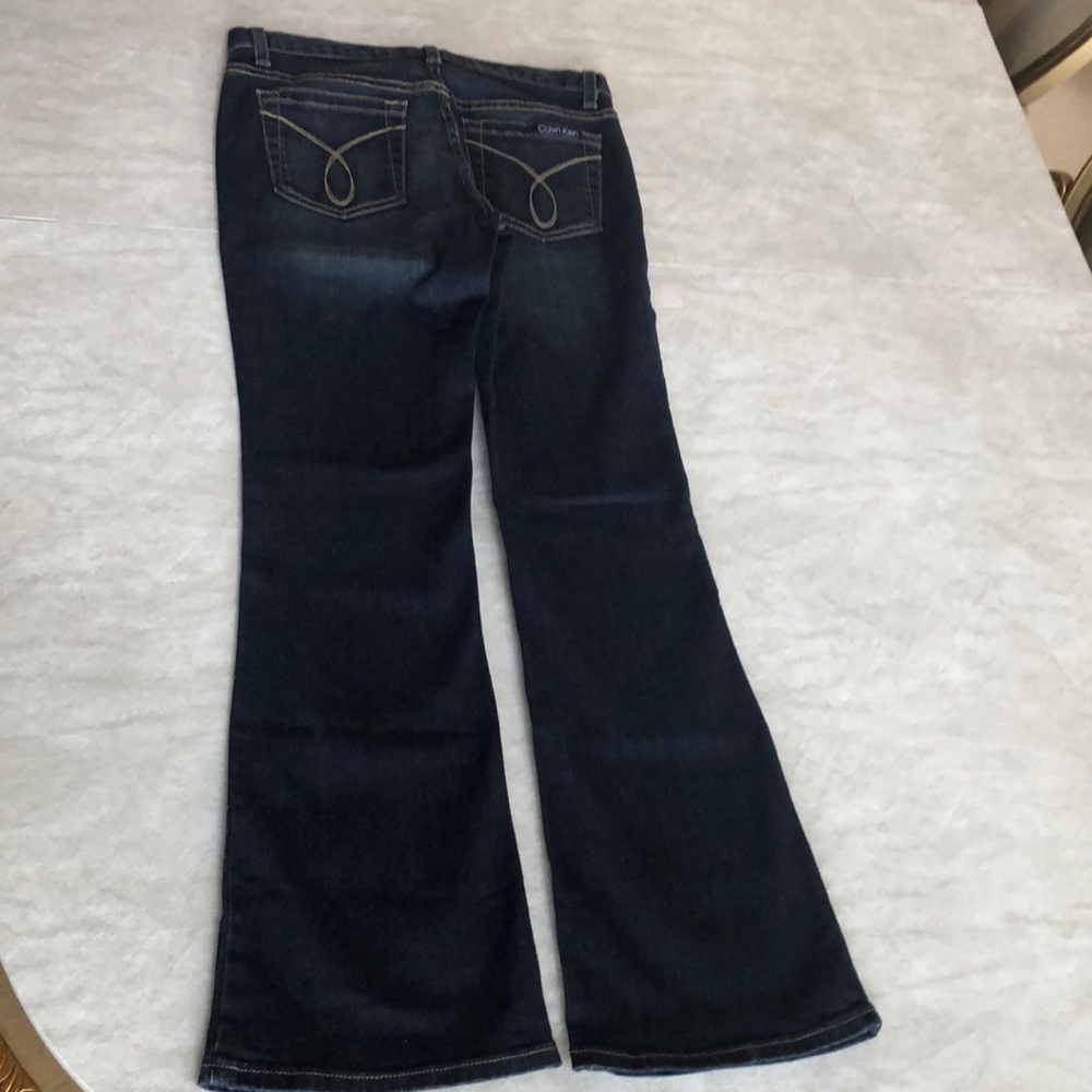 Calvin Klein Women's Flare Dark Blue Denim Washed Jeans Style WG41A50C Size 4X32 - Picture 3 of 13
